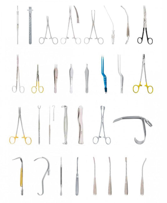 Forehead Lift and Facial Implant Set - Surgical Instruments